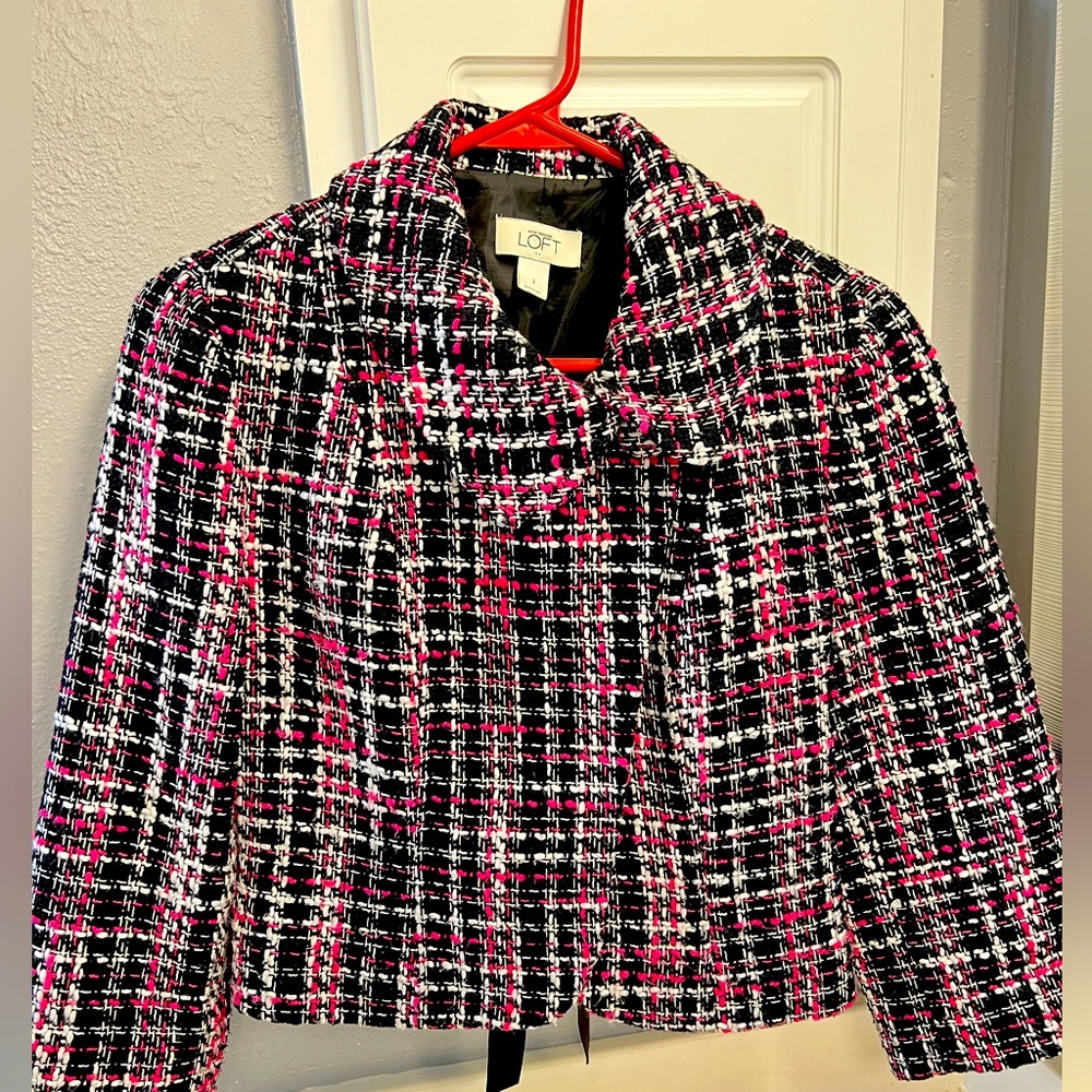ANN TAYLOR LOFT Tweed cropped jacket size 2